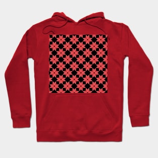 Red And White Flower Tile Geometric Pattern Hoodie